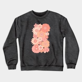 Retro Daisy Floral - Peach Crewneck Sweatshirt